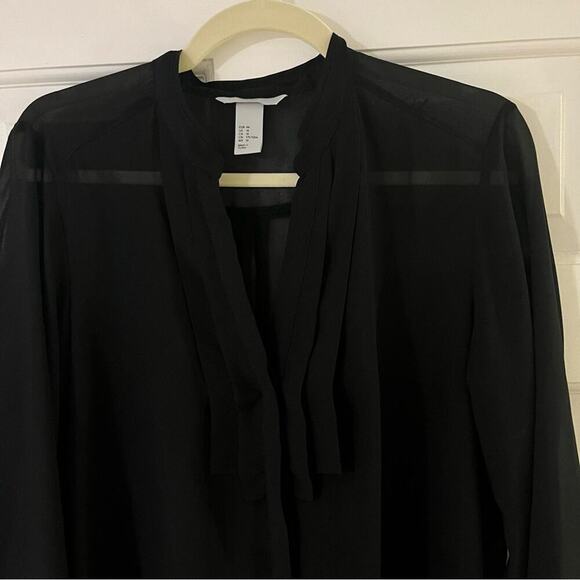 H&M Blouse, Sheer Black, Size 14, Long Sleeve - Picture 8 of 10